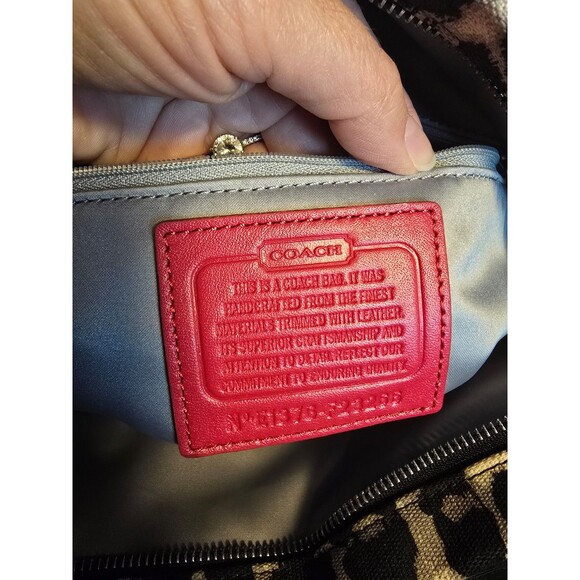 Coach Parker Ocelot Hobo purse in great condition animal print and red leather - Picture 9 of 9